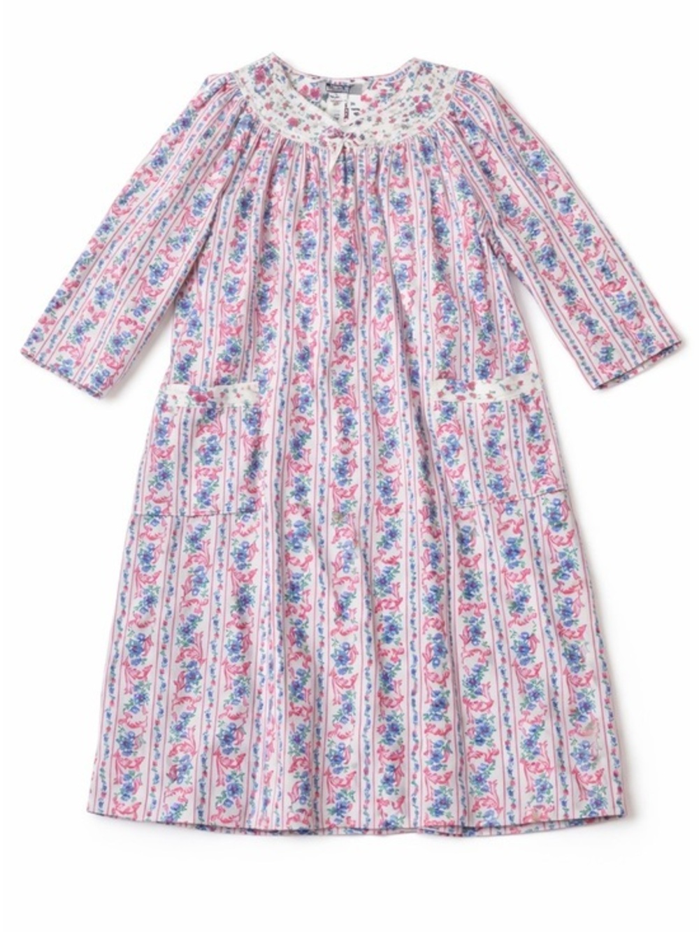 Vintage Vandemere Girls Flannel Nightgown Floral Cottagecore Prairie Sleep L